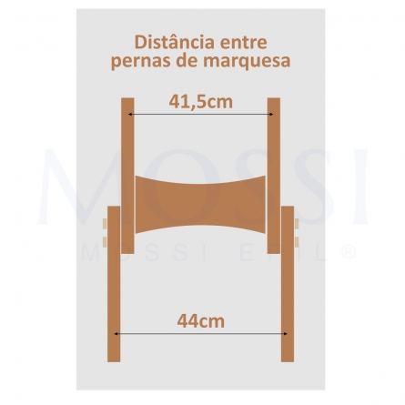 distância entre pernas da marquesa portátil